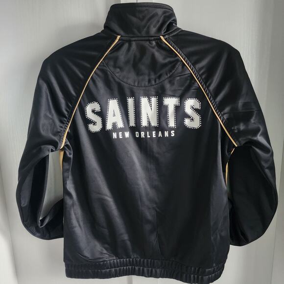 NFL Team Apparel New Orleans Saints Women's Size Small Zip  Rhinestone Bling - Picture 2 of 10